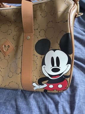 Disney Mickey Mouse Tan & Black Rolling Duffel Bag by Disney